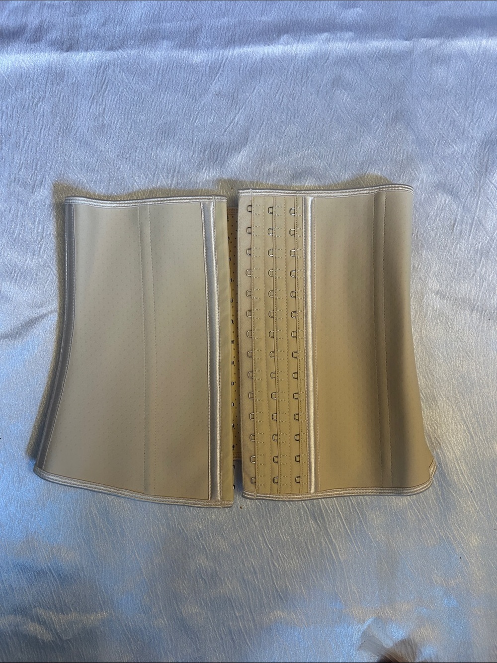 Beige Women’s Waist Cincher Corset Belt with Hook-and-Eye Closure